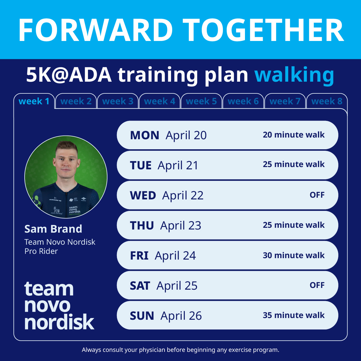 5K Training Plans Week 1 Walk